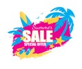 Summer Sale Special Offer Banner, Tag, Icon Grungy