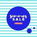 Summer sale. Stripy colorful banner. For social media post, promotional banner or advertising.Vector illustration, flat design Royalty Free Stock Photo