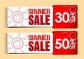 Summer Sale Tags and Signs with Sun and Patterns Royalty Free Stock Photo