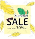 Summer sale template banner, Special offer at discount up to 70% off. Royalty Free Stock Photo