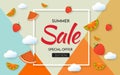 Summer sale template banner Vector background Royalty Free Stock Photo