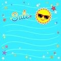 Summer sale template banner, vector illustration in colorful the Royalty Free Stock Photo