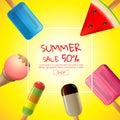 Summer , sale , template design, vector illustration.