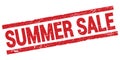 SUMMER SALE text on red rectangle stamp sign Royalty Free Stock Photo