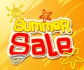 Summer Sale Text Title with Hand Drawing Vector Elements
