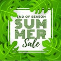 Summer Sale with Tropical Leaf Background