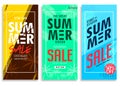 Summer Sale Up to 50% Off Colorful Bright Vivid Color Background, Fresh Stylish Decorative Patterned Vertical Pull Up Banner Se