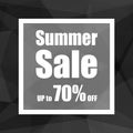 Summer Sale Up to 70% off with polygon abstract background style. design for a shop and sale banners. Royalty Free Stock Photo