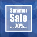 Summer Sale Up to 70% off with polygon abstract background style. design for a shop and sale banners. Royalty Free Stock Photo