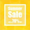 Summer Sale Up to 70% off with polygon abstract background style. design for a shop and sale banners. Royalty Free Stock Photo