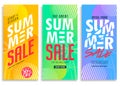 Summer Sale Vertical Pull Up Banner Set with Bright Vivid Gradient Background