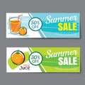 Summer sale voucher template.Discount coupon. Banner hand drawn Royalty Free Stock Photo