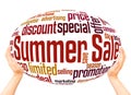Summer sale word cloud hand sphere concept Royalty Free Stock Photo
