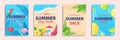 Summer sales cover brochure set in flat design. Vector illustration. Royalty Free Stock Photo