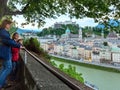 Summer Salzburg City view from up (Austria)