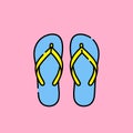 Summer sandals line icon