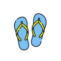 Summer sandals line icon