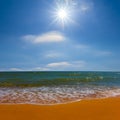 summer sandy emerald sea beach at sunny day