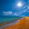 summer sandy emerald sea beach at sunny day