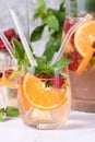 Summer Sangria cocktail or lemonade Royalty Free Stock Photo