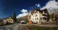 Half-timbered traditional town house in Walenstadt, Swiss Alps