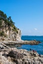 The Summer Scenery of the Rocky beach Royalty Free Stock Photo