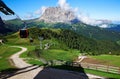 Summer scenery of rocky Sassolungo Langkofel & Schlern Sciliar Mountains Royalty Free Stock Photo