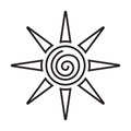 Summer scribble sun line art icon for apps or website