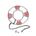 Summer sea doodle lifebuoy