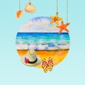 Summer sea shells collection design Royalty Free Stock Photo