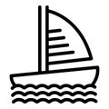 Summer sea ship icon outline vector. Water camp Royalty Free Stock Photo