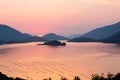 Summer sea sunset and islands (Croatia) Royalty Free Stock Photo