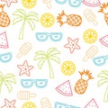 Colorful Summer Handrawn Seamless Background