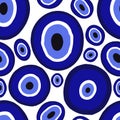 Summer seamless magic evil eye pattern for fabrics and packaging and gifts and cards and linens and wrapping paper