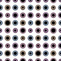 Summer seamless magic evil eye pattern for fabrics and textiles and packaging and gifts and linens and wrapping