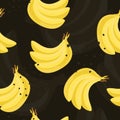 Summer seamless pattern with banana.