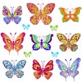 Summer Seamless pattern with colorful butterflies. Decorative ornament backdrop for fabric, textile, wrapping paper.