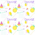 Summer Seamless Pattern With Colorful Tropical Ornament Background Style Royalty Free Stock Photo