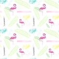 Summer Seamless Pattern With Colorful Tropical Ornament Background Style Royalty Free Stock Photo