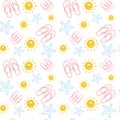 Summer Seamless Pattern With Colorful Tropical Ornament Background Style Royalty Free Stock Photo