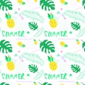 Summer Seamless Pattern With Colorful Tropical Ornament Background Style Royalty Free Stock Photo