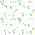 Summer Seamless Pattern With Colorful Tropical Ornament Background Style Royalty Free Stock Photo