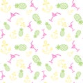 Summer Seamless Pattern With Colorful Tropical Ornament Background Style Royalty Free Stock Photo