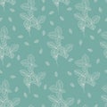 Summer seamless pattern leaf flying leaf