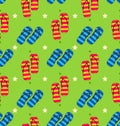 Summer Seamless Pattern with Set of Pair of Flip-flops