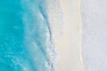Top view aerial photo from drone of stunning beautiful sea landscape beach with turquoise water