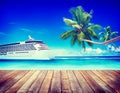 Summer Seascape Skylline Cruise Sea Route Destination Concept