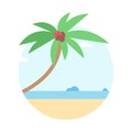 Summer seascape vector. Royalty Free Stock Photo