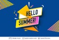 Summer season ad banner in pop-art style.