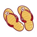 Summer season slates icon, rubber female footwear